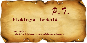 Plakinger Teobald névjegykártya